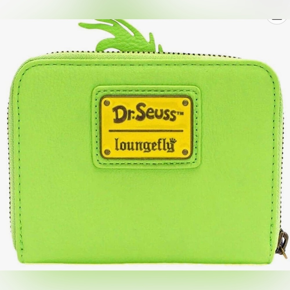 Loungefly Dr. Seuss the Grinch Faux Leather Mini Backpack and Wallet Set - Picture 5 of 12